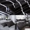 Bedding Sets Supplies Home Textiles & Garden Black White Stripe Double Side Simple Luxury Comforter Set Modern Fashion King Queen Twin Size