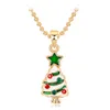 2021 New Alloy Necklace Fashion Christmas Tree Hat Santa Claus Pendant Necklaces Wholesale