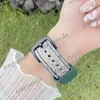 Mode-ontwerper horlogebanden 38 40 41 42 44 45 mm voor slimme horloges Serie 1 2 3 4 5 6 Hoge kwaliteit reliëf lederen patroonbanden Luxe polsband Horlogebanden