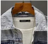 秋のメンズチノイズリー刺繍入りクレーン中国風デニムジャケットファッション日本の街路壁衣料品コート5xl