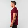 T-shirts pour hommes été plaine hauts T-shirts Fitness t-shirt à manches courtes Muscle Joggers musculation t-shirt mâle vêtements de sport coupe ajustée