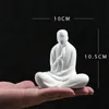 Ceramic Creative Chinese Zen Buddhism Little Monk Incense Burner White Porcelain Buddha Statue Incense Stick Holder Home Decor