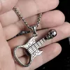 Colares Pingente Colar De Personalidade Punk Aço Inoxidável Skull Guitarra Corkscrew Neck Corrida Vintage Acessórios Gótico Hip Hop Jóias