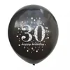 Party Decoration 10 sztuk 12inch Gold Black Rose Latex Balony 21 30 40 50 lat Happy Birthday Dekoracje Dorosłych Helu Balon