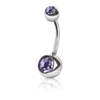 Klasyczny Crystal Belly Button Pierścienie Pępek Ring Bar Cyrkon Drop Dangle Punk Belly Piercing Moda Body Biżuteria Dla Kobiet Dziewczyn