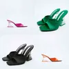 Sandales dernier été et automne chaussures vertes pour femmes soyeux large bande Transparent talon haut talons confortables 220121