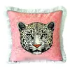 Luxury pillow case designer Signage classic pattern Double-sided printing tassel edge pillowcase cushion cover large 50 50cm for h204J