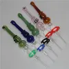 Pipa in vetro NC Kit con punte in quarzo Dab Straw Oil Rigs Accessori per fumatori pipe raccogli cenere