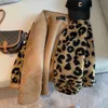 Cappotto con stampa leopardata imitazione pelo di agnello primavera femminile e stile autunnale sciolto pelliccia di media lunghezza spessa un peluche piccolo 211014