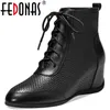 ファッションChlsea Boots for Girls Height genuine reether heeled Ankle女性パーティーBasic 210528