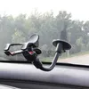 Support de voiture à bras long universel pour pare-brise, tableau de bord, support de téléphone portable pour voiture, rotation à 360 degrés, avec ventouse forte, pince en X