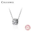 Colusiwei Dazzling Clear CZ Chain Necklace for Women Gold Color 925 Sterling Silver Luxury Wedding Engagement Statement Jewelry Q0531