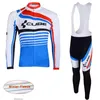 Cube Team Męskie MTB Rowerze Zima Thermal Fleece Z Długim Rękawem Jersey Spodnie BIB Zestawy Ropa Ciclismo Hombre Ourcer Bike Stroje Y21031311