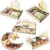 Ramadan Decoration Wooden Dessert Tray Eid Mubarak Food Tableware Display Desk Organizer lslamic Muslim Decor JK2103XB