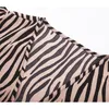 Casual Dresses Lace Up Lång Klänning Urban V-Neck Kvinna Kvinna Kläder Slim Fit Temperament Fashion Office Lady Wrap Around Zebra Print