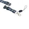 Intero 12 pz/lotto "White Peace" Nero Portachiavi In Poliestere Cordino Mobile ID Badge Holder KeyHook