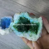 800G Титановое покрытие с разделением Druzy Drusy Quartz Druze Agate желает пещерный кристалл Geode Mineral Rock Gemstone образец натурального заживления камень сырье