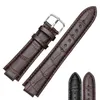 21 12mm convex Interface Black Brown Leather Strap for Tambour Spin Time Men's and Women's Watch Band with Butterfly B208i