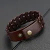 Bedelarmbanden 2021 Handgemaakte zwart bruin elegant temperament eenvoudige mode sexy weef brede lederen armband vrouwen mannen kerstcadeau