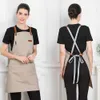 Mode unisexe Chef cuisinier cuisine tablier café coiffeur sans manches travail uniforme bavoir travail vêtements antifouling tabliers 210622