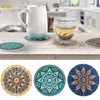 Drinks Mandala Ceramic Coasters with Cork Base Gift for Housewarming Birthday and Family Great Home Dining Room Decor