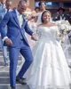 2021 Långa ärmar klänningar från axelspetsapplikationen skräddarsydd afrikansk plus size bröllop brudklänning vestido de novia 403 403