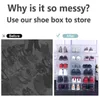 3/6 sztuk/zestaw przezroczyste schowek na buty zagęszczony możliwość układania w stos Organizer na buty plastikowa szuflada pudełko na buty stojak odwróć wyczyść szafka na buty 210315