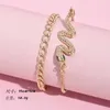 Панк индийская кореначная цепь змея браслет браслет для женщин золотой цвет змея кристалл многослойные шармы браслеты Boho ювелирные изделия Q0722