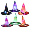 Halloween Hats Halloweens Decoration Props LED String Lights Glowing Witch Hat Scene Layout Party Supplies Magician Sorceress SN2898