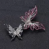 Pins, broscher Cindy Xiang Creative Double Butterfly för kvinnor Mode Insect Rhinestone Pins Brosch 4 Färger Tillbehör Hög kvalitet