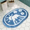 Fluffy Bathmat Roliga bokstäver Badrum Rugbadkar Sidan Matta Funktion Entré Mats Golvmatta Anti Slip Mattor Heminredning 211204