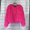 Women's Fur & Faux Coat Turkey Short Winter Ladies Fluffy Warmth Nightclub Party Korean Style Pure Color Beach Wool Female Fashion Top Gay