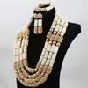 Earrings & Necklace African Wedding Est Milk White Coral Beads Jewelry Sets Bridal Women Set ABH304