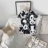 Chegada de verão meninas moda panda vestido crianças vintage 210528