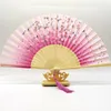 Silk Folding Fan Party Favor Chinese Japanese Pattern Art Craft Gift Home Decoration Ornaments Dance Hand Fans