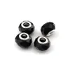 100Pcs Faceted Black Crystal Glass Big Hole Spacers Beads For Jewelry Making Bracelet Necklace DIY Accessories D-107