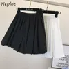 Neploe Korean 2021 여름 새 반바지 탄성 높은 허리 A 라인 반바지 여성 달콤한 패션 단색 반바지 Femme 210302