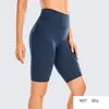 Pantaloncini da yoga per allenamento da donna, controllo della pancia, pantaloncini da motociclista atletici morbidi, sensazione di nudo, -10 pollici