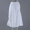 Projekt High Waist Folds Fashion Spirts White Casual Luźne Koreańskie Ruffles Sweet Mujer Faldas Wiosna Letnie Odzież damska 210525