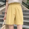 Sommar Kvinnor Shorts Koreanska Fashion Bottoms Causal Solid High Waisted Wide Leg Short Feminimos 6H784 210603