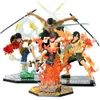 Figurine 1 pièce Luffy Ace Roronoa Zoro Fierce Battle Ver. PVC Action Figure Collection Modèle Toys Poupée pour enfants 13-21cm C0220