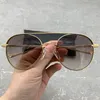 Gafas de sol de diseñador de moda Lentes grises y marrones Hombres Gafas redondas Gafas con montura de metal para mujer Gafas de sol de conducción de marca con caja original