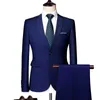 Abiti da uomo 2021 Costum Solid Formal Work Business Tuxedo maschio 3 pezzi Casual Terno wedding Party Terno suit slim fit Asian Size X0909