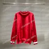 21SS Designers Sweaters Luxury Mens Womens Stripe Broderi Jacquard Brev Man Paris Fashion Tee Toppkvalitet Tees Street Långärmad Luxurys Red Green