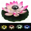 Solar Powered LED Flower Light Artificial Lotus Shape Floating Fountain Pond Garden Pool Lamp Night Lights Underwater Lamps