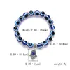 Turkse S voor Dames Blauw Kwaad Oog Bead Palm Charm Armband Handgemaakte Elastische Paar Lucky Jewelry