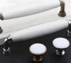 5 "Moderna enkla silver vita möbler Handtag Vit Keramisk Dresser Köksskåp Dörrhandtag Chrome Drawer Knopp 128mm 96mm 490 V2