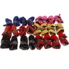 4 pièces/ensemble anti-dérapant imperméable hiver chien chaussures pluie neige bottes chaussures épais chaud pour petits chats chiens chiot chien chaussettes chaussons