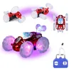 Giocattolo RC per auto acrobatica telecomandata con luci LED lampeggianti 360 Tumbling per bambini Ragazzi Ragazze 220315