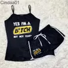 Women Tracksuits Two Pieces Set Designer Clothes Slim Sexy Letters Pattern Printed Suspender Vest Shorts Yoga Pants Outfits 18 Colours